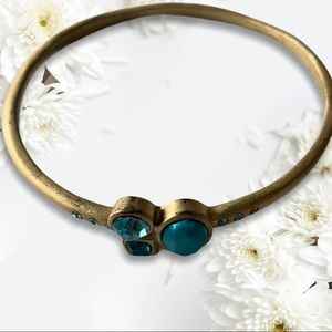 Bangle bracelet turquoise color crystals